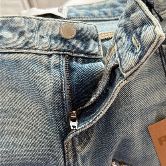 NWT Pacsun Rare Edit Denim Low Rise Baggy Jeans 24 Rhinestone Bows - Picture 12 of 15